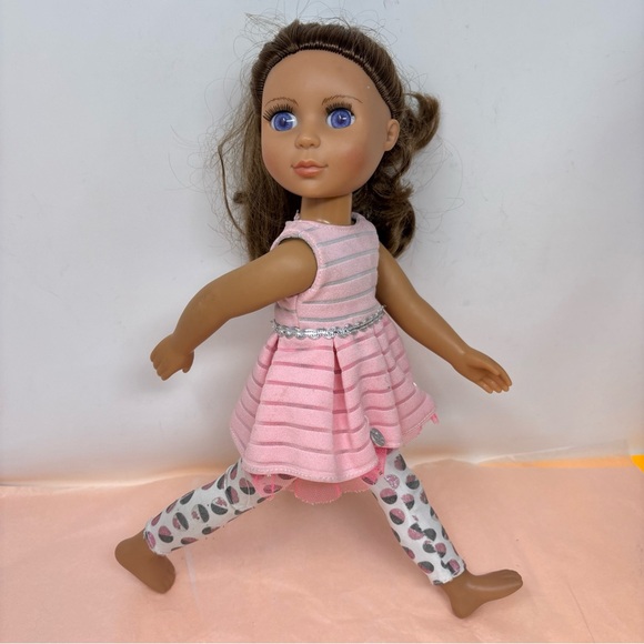 unbranded Other - Pink Fashion Doll with Patterned Leggings - Kids Toy • has defects:  ink ✍️ mark